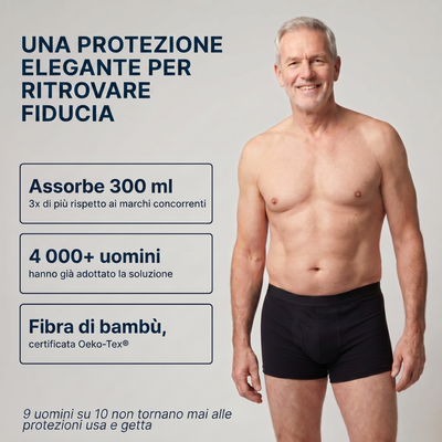 Boxer lavabile per incontinenza da uomo