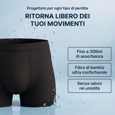 Boxer lavabile per incontinenza da uomo