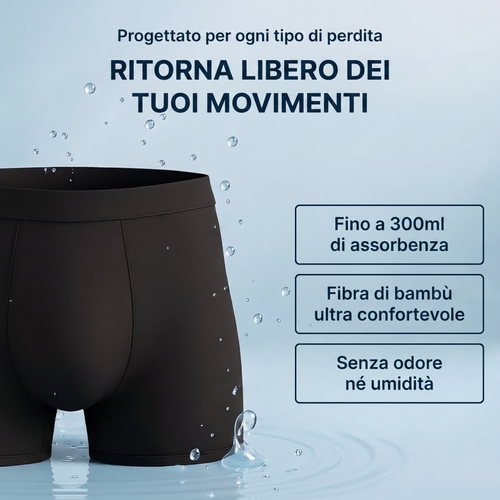 Boxer lavabile per incontinenza da uomo